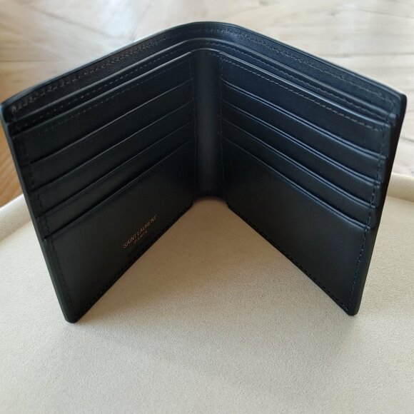 Saint Laurent YSL Gold "Small Cassandre" Leather Bi-fold Wallet (New) - Picture 5 of 11